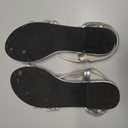 Mtzyoa Women Flat Sandals Dressy Strappy Gladiator Summer Ankle Strap Nude Open Toe Comfortable Wedding Casual Leather Ladies Party Trendy Vacation (9, Silver)