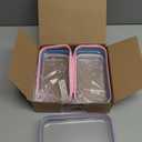 4 Pack Clear Hard Shell Zipper Case, 47.5" Plastic Clear Storage Zipper Case, Transparent Waterproof Hard Pouches for Makeup Cosmetic Snacks Building Blocks Puzzles Doll Storage Cases, Multicolor,S