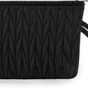 Gloppie Small Makeup Bag for Purse Portable Cosmetic Bag Puffy Padded Makeup Pouch Wristlet Pouch for Women Black