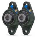 XIKE 2 Pcs UCFL202-10 Bore 5/8" Pillow Block Flange Mounted Ball Bearings, Solid Cast Iron Base and Self Aligning Chrome Steel Sealed Bearings.