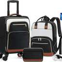 RAINSMORE Carry On Luggage 22x14x9 Airline Approved, 20 Inch Softside Suitcases with Wheels, 3 Piece Luggage Sets, Rolling Carry On Suitcase with TSA Lock for Travel Weekender