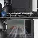JOYTUTUS Rear Wrangler Side Window Sun Shade Camping Window Insect Screen Compatible with 2007-2026 Wrangler JK JL 4 Doors Gladiator JT, Car Window Covers for Privacy Blackout 2 Pcs