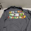 SPED Special Education Teacher Life Is Hard Visuals Help Sweatshirt (Gray, XXL)