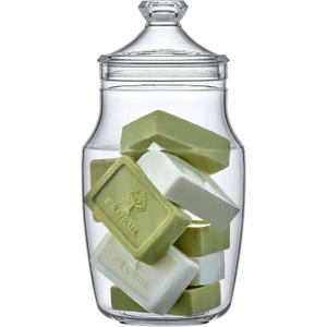 Amazing Abby - Beatrice - Acrylic Apothecary Jar (66 oz), Bathroom Canister, Decorative Jar, Vanity Organizer, Kitchen Storage, Candy Buffet, Wedding Display, BPA-Free and Shatter-Proof