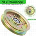 2 Pack 01004101 Idler Pulley Replaces Cub Cadet 02004447, 539976688, 756-04400, 34-201 for Cub Cadet Z Force 44" 48" 50" 54" 60", LTX 1050, M60, SLTX1050, HFF1748, Tank 60 Lawn Tractors