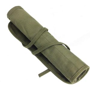 22 Slots Paint Brush Storage for Acrylic Oil Watercolor Brush Roll up Case Army Green Canvas Paint Brush Holder (13 * 15.7IN)