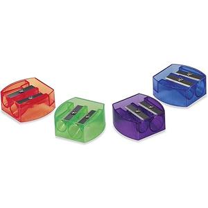 Officemate Achieva Twin Pencil and Crayon Sharpener, Box of 12, Assorted Translucent Colors (30230) 2pcs