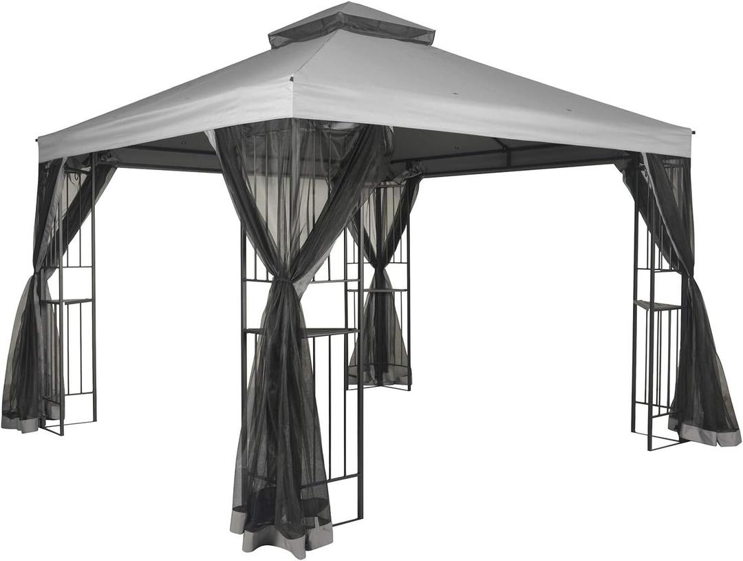 Garden Winds Replacement Canopy for Mainstays 2020 Easy Assembly Gazebo - Riplock 350 (Slate Gray)