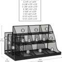 Mind Reader Cup and Condiment Station, Breakroom Countertop Organizer, 3-Tier Storage for Office Coffee Stations and Shared Spaces, Metal Mesh, Black