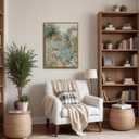 French Country Garden Framed Canvas Wall Art 16x24 inch | French Country Floral Wall Decor, Cottage Garden Fence Art Print, Rustic Farmhouse Decor for Living Room Bedroom Bathroom