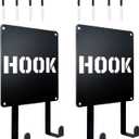 Heavy Duty Wall Hooks 33lb - Screw Mounted Hooks for Bathroom, Kitchen, Entryway - Coat Hooks, Towel Hooks, Storage Hooks with Complete Mounting Hardware - Matte Black Finish (2-Pack)