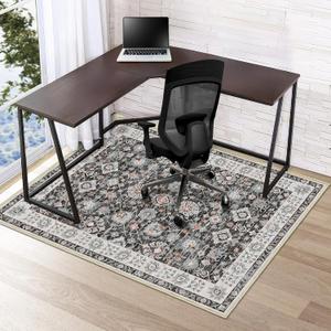Azadx Chair Mat for Hardwood Floor 48" x 60" Desk Chair Mat for Hard Floors Non-Slip Under Desk Rug Protector for Rolling Chair Computer Chair Mats Low Pile Carpet Floor Protector,Blackish Green