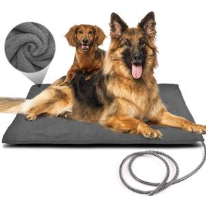 PETNF Outdoor Heated Pet Bed with Waterproof Cover,Pet Heating Pads for Dog,Soft Electric Blanket Auto Temperature Control,Heating Mat for Dog House Cabin Cot Doorway, XL (XL: 35.4'' x 23.6'', Gray)