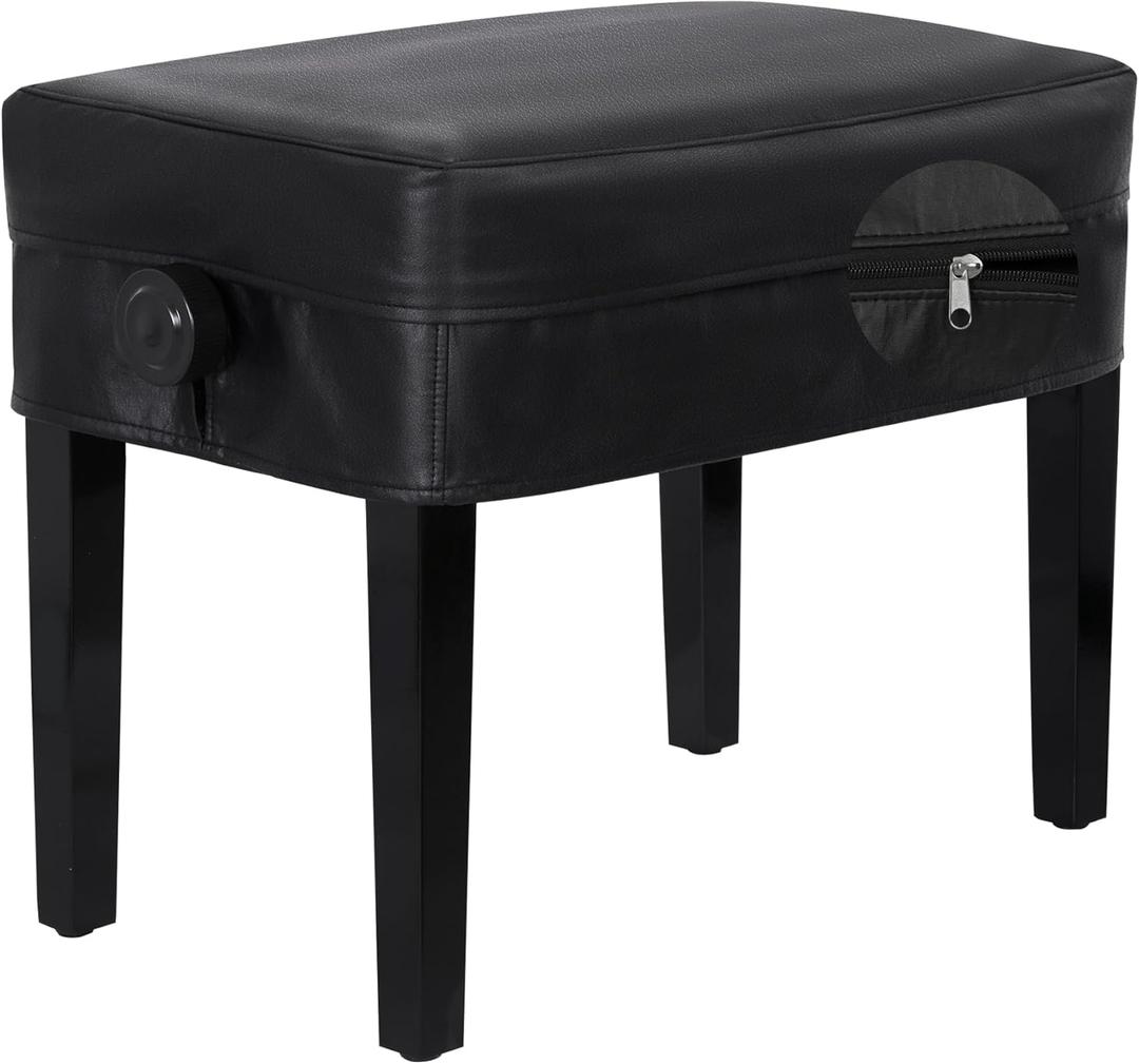 Explore Land Piano Bench Cover with Zipper -Waterproof and Thicken Leatherette Slipcover Fit Piano Stool Artist Seat Cover - 31" Lx 15" Wx 8" H