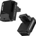 EZDIY-FAB PCIe 5.1 Adapter - 600W 12+4pin,16pin 12VHPWR GPU Power Connector,12V-2x6 GPU Adapter,90 Degree Right Angle - Compatible with RTX 3090Ti, 4070Ti, 4080, 4090 GPU - RVS Type, Black, 1 Pack