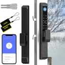 Fingerprint Sliding Glass Door Lock, Door Lock with RFID Fingerprint Remote Unlock, Keypad Electronic Digital Biometric Mortise Smart Lock for Double Hook Patio Sliding Door