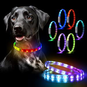 LED Dog Collar - Color Changeable Light Up Dog Collars USB Rechargeable,15 Light Effects Glow in The Dark Collar Weatherproof Fits for Small Medium Large Dog,Keep Your Pets Seen Safety High Visibility LED Dog Collar - Color Changeable Light Up Dog Collars USB Rechargeable,15 Light Effects Glow in The Dark Collar Weatherproof Fits for Small Medium Large Dog,Keep Your Pets Seen Safety High Visibility