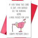 Pack of 3 LYMEQING Funny Mother’s Day Card for Mom, Hilarious Mother’s Day Gift from Daughter Son (If You Think This Card Is Shit, You Should See the Nursing Home I Have Picked for You)