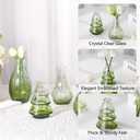 RUCKAE 12 Pack Glass Bud Vases Mini Flower Vase Small Vintage Vases for Centerpiece Table Wedding Decorations Home Decor Party (Gradient Green)