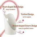 Gomakren Standing Spoon Rest for Stove Top, 6 Inch Ladle Holder, Vertical Spoon Holder for Kitchen Counter, Heart Shaped Valentines Spoon Rest, Heat-Resistant Utensil Rest, White