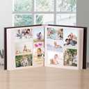 Photo Album Self Adhesive 3x5 4x6 5x7 6x8 8x10 8.5x11 11x10.6 Magnetic Scrapbook Album DIY Length 11x10.6 Inch 40 Pages Linen Cover DIY Photo Album with A Metallic Pen and and Plastic Board(Grey)