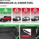 Floor Mats & Cargo Liner & Seatback Mat Fit for 2018-2026 Jeep Wrangler JL Unlimited 4-Door - Custom Fit TPE Floor Liners, Door Sill Guards, Trunk Mat - Full Interior Protection