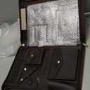 Geslun Genuine Leather Padfolio for Legal Size (8.5 x 14”) Pad, Clipboard Portfolio with Handle, 15” Laptop Holder, Zippered Organizer Contractor Folder with Pen Loops for Women Men, Dark Brown