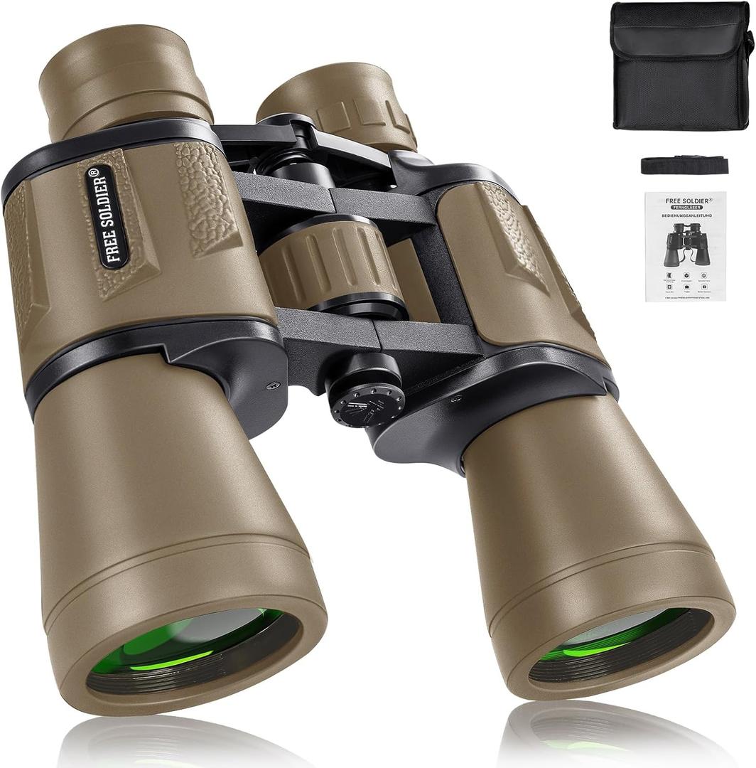 20x50 Binoculars for Adults - High Powered Binoculars for Bird Watching Hunting Hiking Concert Travel Theater with BAK4 Prism FMC Lens, Mud