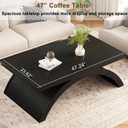 HSH 47" Modern Rectangle Wood Coffee Table for Living Room, Black Oak