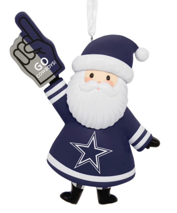 Hallmark NFL San Francisco 49ers Santa Fan Christmas Ornament, Gifts for Sports Fans