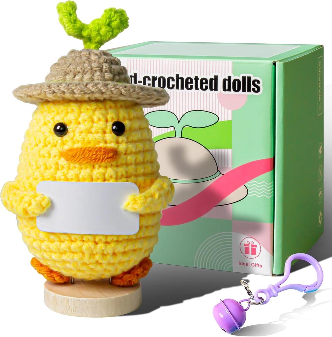 3 x Positive Duck, Positive Crochet Duck, Suitable for Room Office Desktop Decoration, Teacher, Friend, Colleague, Graduation Gift, Fun Emotional Gift, Emotional Motivation Crochet Duck