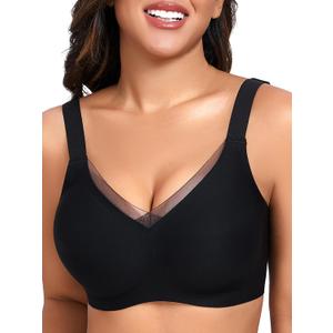 Gailife Crossover Bras for Women No Underwire Wireless Bralettes Seamless Supportive T Shirt Everyday Bras (X-Large, Black)
