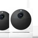 Cam Outdoor v2 (2 Camera with Base Staion), 1080p HD, IP65 Rated, Color Night Vision, Compatible with Alexa & Google