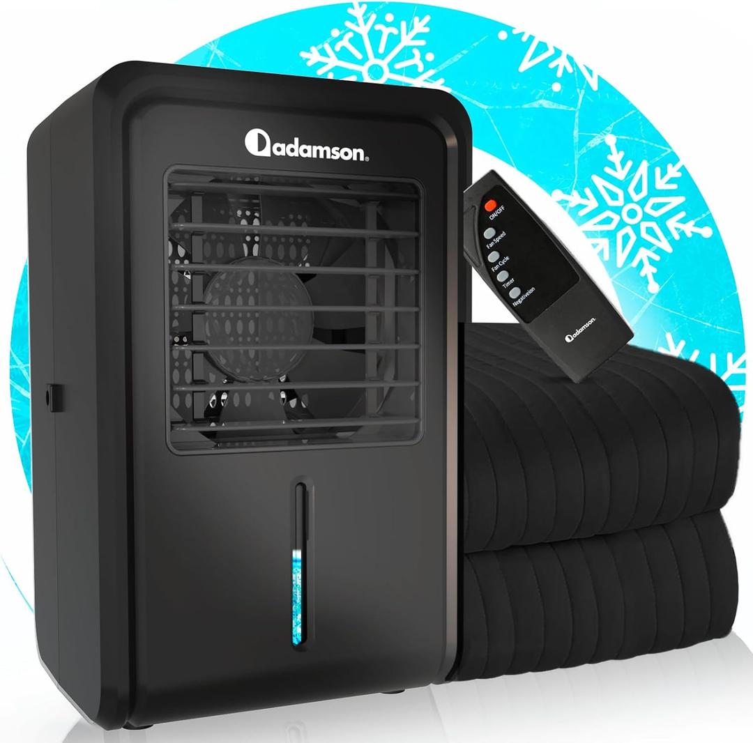 Adamson B10 Midnight Bed Cooling System - Twin 75 L x 39 W - New - 100% Cotton Mattress Cooling Bed Pad for Night Sweats - Ideal for Hot Sleepers - 5-Year Assurance