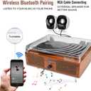 Vinyl Record Player Wireless Turntable with Built-in Speakers and USB Belt-Driven Vintage Phonograph Record Player 3 Speed for Entertainment and Home Decoration