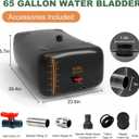 65 Gallon Water Bladder, 1000D PVC Foldable Portable Water Tank, Black Large Capacity Water Bag Container for Garden, Drought Resistance, Fire Prevention, Emergency Supply