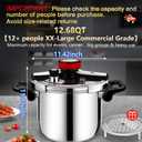 12.68qt, Stainless Steel Pressure Cooker, One-Hand Locking, Thickened Pressure Cooker with Spring Valve Safeguard Devices stainless steel pressure cookers 12+qt,ollas de presin para cocinar;