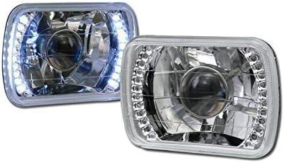 Universal 7X6 Chrome DRL White LED Sealed Beam Projector Head Lights Lamp for H6052, H6054 & H6014