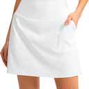 SANTINY 16" Golf Skorts Skirts for Women with 4 Pockets Women's High Waisted Stretchy Tennis Skirt Athletic Skort, Size: XS