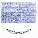 Amaney 810pcs 6x6mm Cube Acrylic Alphabet Letter Beads for Jewelry Making Bracelets Necklaces Key Chains