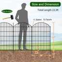FOREHOGAR Metal Garden Fence 42in (H) x 23.3ft (L), 10 Panels + 11 Stakes Dog Fence Border Fence Animal Barrier, No Dig Garden Fencing for Yard Flower Bed Lawn Patio Outdoor, CTW4210 Black