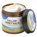 Beef Tallow for Skin - 100% Grass Fed - Whipped Tallow and Honey BalmMoisturizer Cream for Face & Body -Natural Organic Formula for Dry & Sensitive Skin (Citrus Breeze) (4 oz)