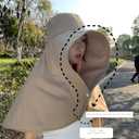 Women's Wide Brim Shawl Sun Hat with Neck Cover, Hiking and Climbing Travel Sun Hat, Summer Protection Beach