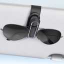 2 x Veharvim Sunglass Holder for Car (One-Handed Operation, Gentle & Secure Hold, Silicone Padded, Universal Fits Sunglass and Car Visor) - Sunglasses Clip for Car Visor