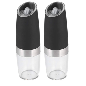 Electric Pepper Grinder,Rechargeable Spice Mills with LED Light with Adjustable Coarseness One Handed Push Button Peppercorn Grinders and Sea Salt Mills for Christmas Gift/Housewarming Gift -black