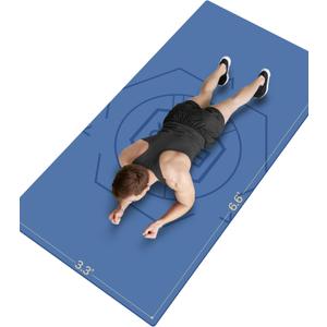Large Exercise Mat (6'x 3'), Extra Wide Workout Mat for Men and Women, Yoga Mat Thick 1/4 Exercise Mats Non-Slip, Non-Toxic, Large Fitness Mat Perfect for Barefoot Exercise (Yoga, Pilates, Stretching, Meditation)