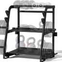 EOAT 3-Tier Dumbbell Rack Stand Only - 700LB Heavy Duty Weight Storage Organizer with Thickened Steel Tube, Adjustable Weight Stand for Dumbbells, Barbells, Kettlebells, Black/Beige