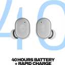 Skullcandy Grind Wireless Earbuds, Bluetooth Headphones, Up to 40 Hours Battery, Noise Isolating Fit, Microphone for iPhone Android, Customizable via Skull-iQ App - Light Grey/Blue