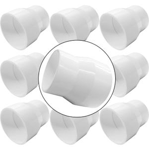 YSIL 10 Pcs 3/4" x 1/2" PVC Reducer Coupling Adapter Socket x Socket Pipe Fittings,Schedule 40 PVC DWV Pipe Slip Socket Connectors for House & Industrial Plumbing Connection,White