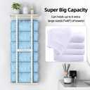 STWWO Wall Towel Rack for Rolled Towels, Towel Storage for Small Bathroom Can Holds 6 Large Towels, 30 inch Towel Racks with Shelf, White